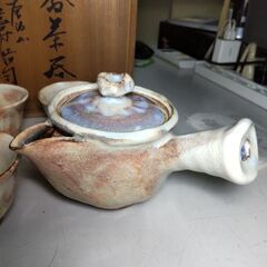 萩焼 唐泊山窯 喜村皓司 茶器揃セット 急須 湯呑み6客 煎茶道具 茶道具 陶器 木箱付 抹茶 湯呑の画像