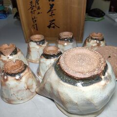 萩焼 唐泊山窯 喜村皓司 茶器揃セット 急須 湯呑み6客 煎茶道具 茶道具 陶器 木箱付 抹茶 湯呑の画像
