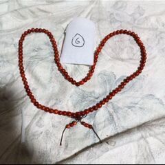 ≒➅m→→→j24-1【Premio Fortuna】紅花梨8ミリ珠ネックレス　念珠　全長84センチ　3連使用時約24センチ　4連使用時20センチ　306の画像