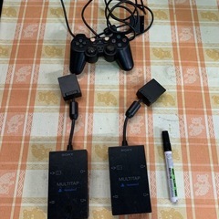 SONY　プレステ2　PS2厚型用マルチタップ2個　コントローラ...