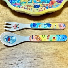 キッズ用プレート・スプーン・フォーク×1セット　スプラッシュオキナワの画像