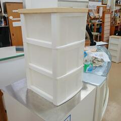 3段チェスト☆木製・プラスチック、天板裏ダメージあり、収納【こちらは店舗です。浜村鹿野温泉ICから3分 買取本舗 宮本リサイクル 営業時間9～19時 定休日水曜のみ←連絡できませんm(_ _)m】の画像