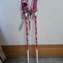 子供　スキー　ストックピンク　ジュニア