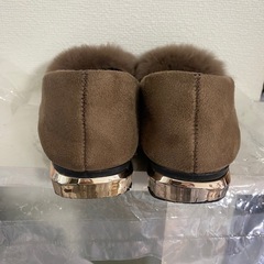 ファー  ぺったんこ  パンプス 靴の画像