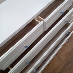 ★ジモティ割あり★  チェスト ホワイト H76×D40×W100 クリーニング済み MT3068の画像