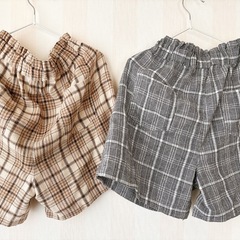 👧130cmイオン*PIAMON♡チェック柄ショートパンツset!!中古美品の画像