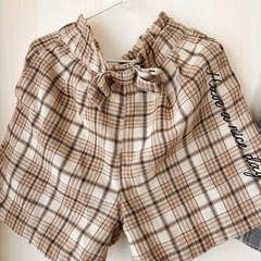 👧130cmイオン*PIAMON♡チェック柄ショートパンツset!!中古美品の画像