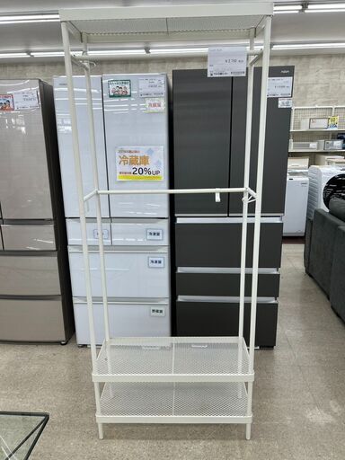 ★ジモティ割あり★  ハンガーラック 白 H192.2×D32×W77.7 クリーニング済み TJ9966