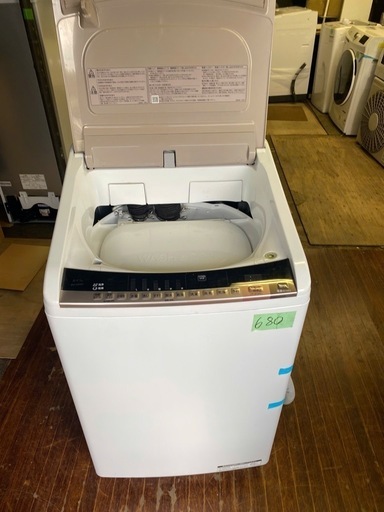 NO 680 北九州市内配送設置無料　保証付き　日立 HITACHI ビートウォッシュ 洗濯乾燥機 （8kg） シャンパン BW-D8