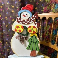 🐿️おしゃれな木のスノーマン♡クリスマス飾り♡オブジェの画像