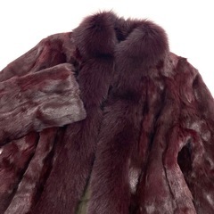 ③高級毛皮コート ボルドーの画像