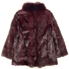 ③高級毛皮コート ボルドーの画像