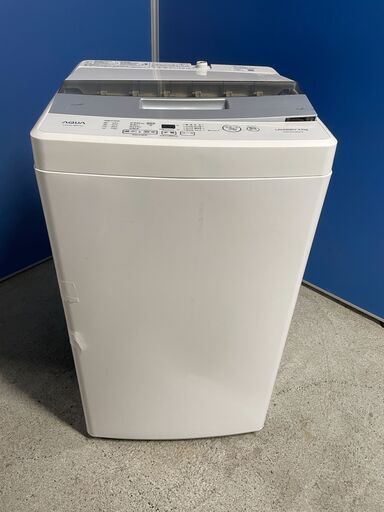 【良品】AQUA 4.5kg洗濯機 AQW-S45HBK 2019年製 通電確認済み コンパクト 人気 早い者勝ち 引取歓迎 配送OK