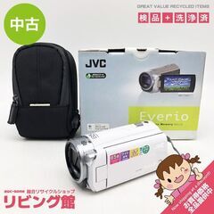 ss7007　JVCケンウッド ビデオカメラ GZ-E565-W ホワイト エブリオ 取扱説明書付 元箱付 Everio ハンディ フルハイビジョン メモリームービー 白 65倍ダイナミックズーム コンパクト 小型 軽量 片手 ビデオ撮影 ハンディカメラ 中古