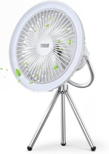 1台5役 卓上扇風機 静音 充電式 吊り下げ LEDライト キャンプ 扇風機