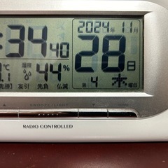GREENWICH  電波時計　電波デジタル時計　温湿度表示の画像