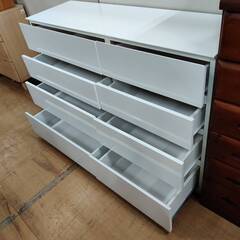 【愛品倶楽部柏店】NITORI (ニトリ) 4段8杯ミドルチェスト クエス140-4LC WHの画像