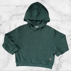 H&M❤フード付きセットアップ　子供用　ダークグリーン 100cmの画像