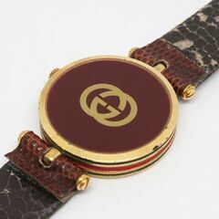 難あり GUCCI クオーツ式腕時計 2針 レディース シェリーライン ローマンインデックス 24年11月電池交換 オールドグッチ 札幌市 清田区 平岡の画像