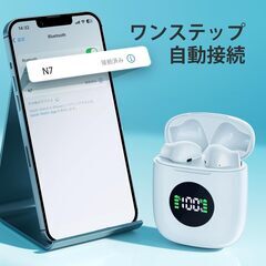 ● 新品たくさん在庫！●　Bluetooth イヤホン やや大きめ ワイヤレスイヤホン Bluetooth5.3技術+EDR搭載 LEDディスプレイ Hi-Fiステレオ ブルートゥースイヤホン タッチ操作で イヤフォン ヘッドセット マイク付き Type-Cポート急速充電 最大72時間再生 iPhone/Androidなど多くの機種に対応(S61 白です ）の画像
