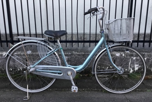 ＜整備済＞ブリヂストン・カルサ 26インチ・軽量ママチャリ自転車・水色 内装3段変速付き