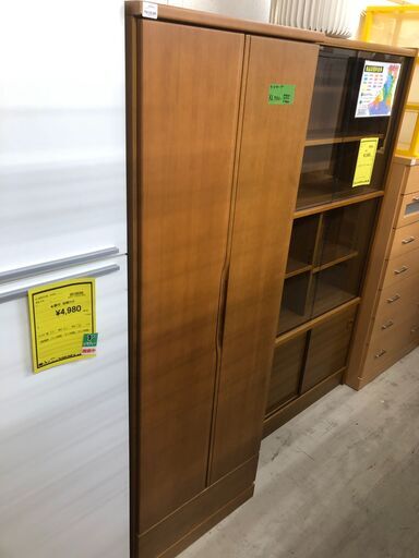 ワードローブ チェスト 2枚扉　サイドボード リビングボード 収納ボックス 木箱 レトロ BOX 収納 テレビ台 TV台 TVボード 北欧 大容量 幅約60cm おしゃれ クリーニング済 堺市 石津【ジャングルジャングルサカイ石津店】