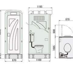 新品激安旭ハウス工業仮設トイレ　洋式　水洗　「ＡＵトイレ」　ＡＵGーＦＷ＋１５ＷＳ　架台付格安送料の画像
