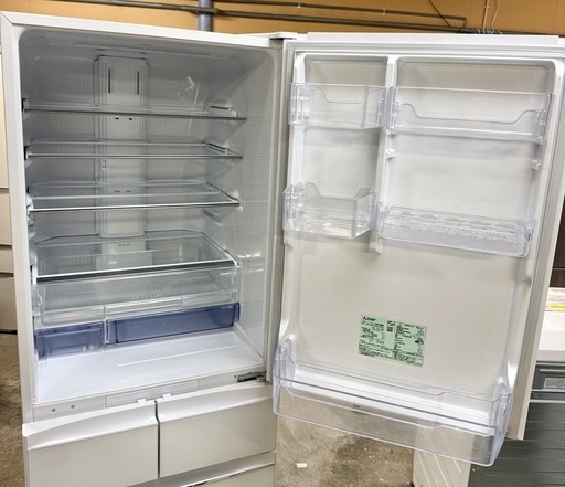 札幌引取り歓迎 美品 21年製 三菱電機 MITSUBISHI 451L 5ドア冷凍冷蔵庫 MR-MB45G-W 右開き
