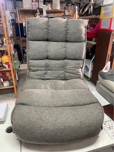 つなげられるソファ　1P　一人用　一人掛け　座椅子　イス　チェアー　リクライニング　調節　グレー　中古品　③
