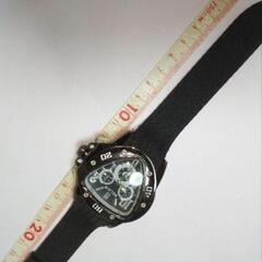 ベルエアー♦ブラック♦特大♦クロノ風♦クオーツ♦メンズ腕時計☆稼動品♦未使用の画像
