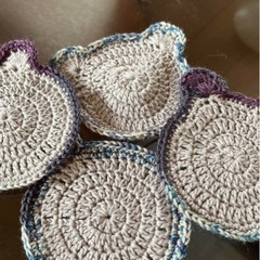 ハンドメイド　くまさんコースター　4枚セット　600円→550円にお値下げ中の画像