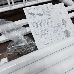 2wayロフトベッド　シングルベッド　姫系　ハイタイプ　パイプ　はしご　ハンガーポール付き　セットの画像