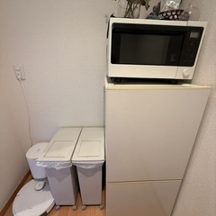 無印良品の冷蔵庫、レンジ、ゴミ箱セット