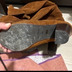ヘザー茶色ロングブーツの画像