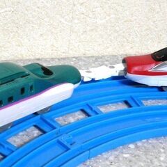 美品２編成●プラレール JR東日本★新幹線 Ｅ５系はやぶさ & Ｅ６系こまち 連結仕様 Ｗセット★簡易清掃 整備点検 走行確認◎元箱送付◎の画像