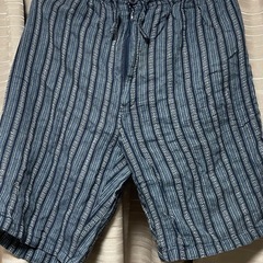 青と白のストライプ甚平(下のみ) Lサイズ