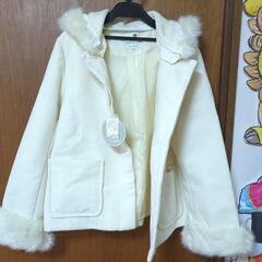 Earth music ecology コート ファー付き 白 ...