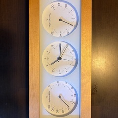 ニトリ　温湿度計　木製フレーム