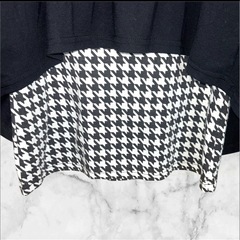 【美品】リュリュ❤ミニワンピース　長袖　黒 ハウンドトゥース柄　の画像