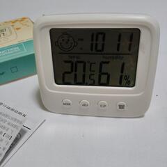 温度計付き置き時計電池付きの画像