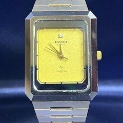【美品】　RADO クォーツ ゴールドカラー　 長方形 時計　ダ...