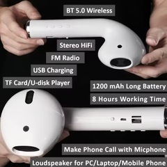 巨大イヤホン型スピーカーAirPodsワイヤレス　Bluetoothの画像