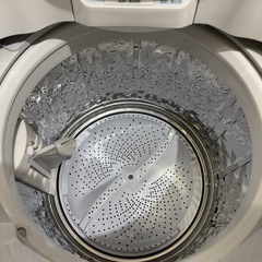 SHARP 8.0㎏ 全自動洗濯機 ES-GV8E-S 穴なし洗濯槽 シャープ 2021年製の画像