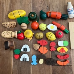 木製ままごとキッチンセットの画像