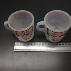 デニム＆ダンガリー　ミルクガラス　マグカップ　２個セット　両面プリントの画像