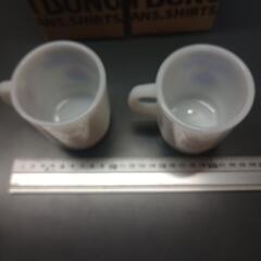 デニム＆ダンガリー　ミルクガラス　マグカップ　２個セット　未使用　片側プリントの画像