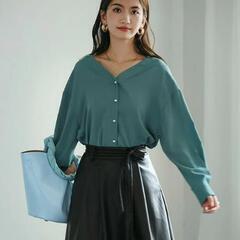 SAISONDEPAPILLON バックVネックシフォンブラウスの画像