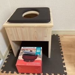 【中古】よもぎ蒸しオールセット　サウナポンチョと木製ベンチセット 中古】よもぎ蒸しオールセット サウナポンチョと木製ベンチ