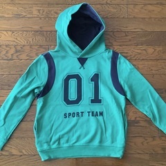 【中古】ZARA BOYS／ザラボーイズ　パーカー　 アウター グリーン　140cm 子供用の画像