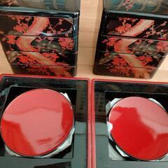 重箱　台　皿付　2セットの画像